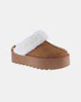 Weeboo Thick Bottom Fur Trim Snow Slippers