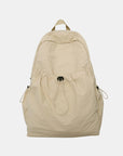 White Smoke Drawstring Nylon Backpack Bag