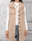 Button Up Teddy Vest Coat