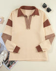 Collared Neck Long Sleeve Sweatshirt