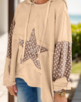 Drawstring Star Long Sleeve Hoodie