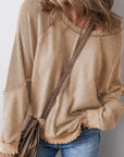 Exposed Seam Long Sleeve Sweatshirt