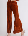 Umgee High Rise Elastic Waist Flare Pants