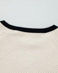 Texture Contrast Long Sleeve Sweatshirt