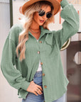 Textured Button Up Long Sleeve Shacket