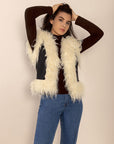 Tied Fringe Contrast Vest