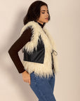 Tied Fringe Contrast Vest