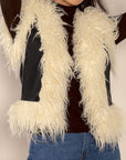 Tied Fringe Contrast Vest