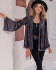 Tied Lace Detail Long Sleeve Cardigan