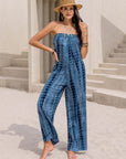 Gray Tied Tube Wide Leg Jumpsuit