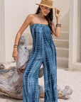 Gray Tied Tube Wide Leg Jumpsuit