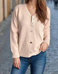 Tied V-Neck Long Sleeve Sweater