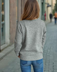 Tied V-Neck Long Sleeve Sweater