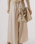 Light Gray Tied Wide Leg Pants