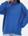 Turtle Neck Dropped Shoulder Sweater