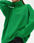 Turtle Neck Dropped Shoulder Sweater