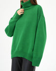 Turtle Neck Dropped Shoulder Sweater