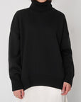 Turtle Neck Dropped Shoulder Sweater