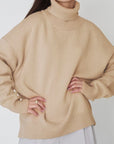 Turtle Neck Dropped Shoulder Sweater