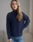 Turtleneck Dropped Shoulder Long Sleeve Sweater