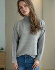 Turtleneck Dropped Shoulder Long Sleeve Sweater