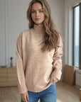 Turtleneck Dropped Shoulder Long Sleeve Sweater