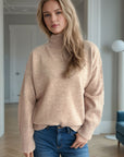 Turtleneck Dropped Shoulder Long Sleeve Sweater