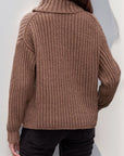 Turtleneck Dropped Shoulder  Pullover Sweater