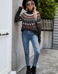 Turtleneck Ribbed Trim Sweater