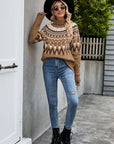 Turtleneck Ribbed Trim Sweater