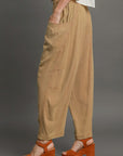 Umgee Elastic Waist Baggy Fit Pants with Pockets