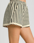 Umgee Elastic Waist Striped Shorts with Pockets