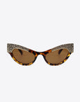 UV400 Rhinestone Trim Cat-Eye Sunglasses