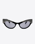 UV400 Rhinestone Trim Cat-Eye Sunglasses