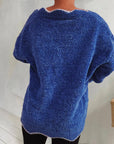 V-Neck Drop Shoulder Long Sleeve Sweater