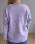 V-Neck Dropped Shoulder Long Sleeve Sweater