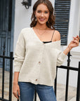 V-Neck Long Sleeve Cardigan