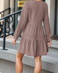 V-Neck Long Sleeve Mini Dress