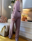 V-Neck Long Sleeve Top and Pants Set