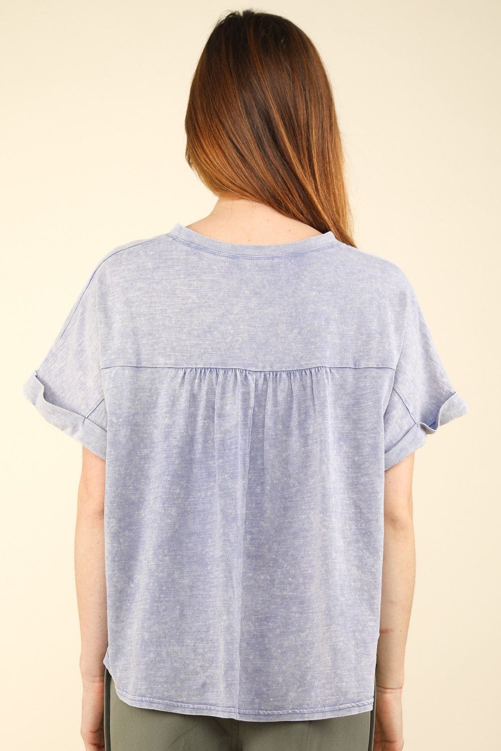 Light Gray VERY J Nochted Short Sleeve Washed T-Shirt