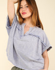 Light Gray VERY J Nochted Short Sleeve Washed T-Shirt