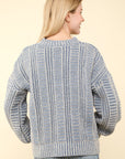 VERY J Two Tone Long Sleeve Sweater