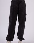 Light Gray VERY J Washed Woven Crinkle Gauze Drawstring Pants