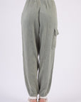 Lavender VERY J Washed Woven Crinkle Gauze Drawstring Pants