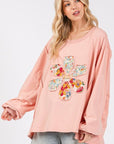 SAGE + FIG Flower Patch Dropped Shoulder Oversize Top