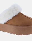 Weeboo Thick Bottom Fur Trim Snow Slippers