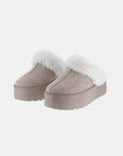 Weeboo Thick Bottom Fur Trim Snow Slippers