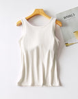 Light Gray Round Neck Tank with Bra