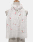 Fringe Snowman Polyester Scarf