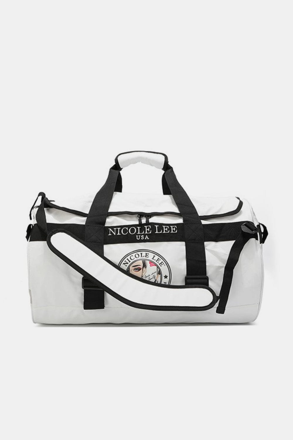 White Smoke Nicole Lee USA Large Duffel Bag